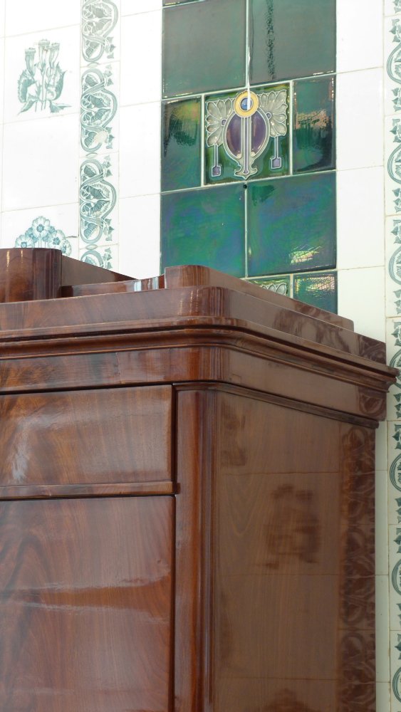 Biedermeier Sekret&auml;r, Mahagoni handpoliert um 1840