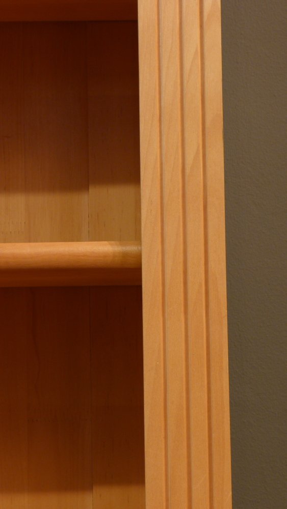 Klassisches B&uuml;cherregal mit drei Elementen, massiv Erle