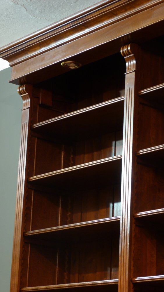 Gr&uuml;nderzeit Regalwand mit Beleuchtung, massiv Erle